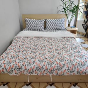 Green And Pink Comb Pure Cotton Quilt/Duvet Cover