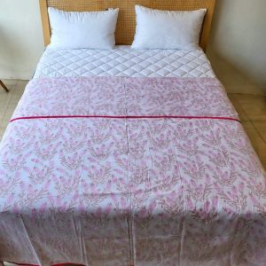 Pink Comb Three Layer XL Malmal Blanket With Bag
