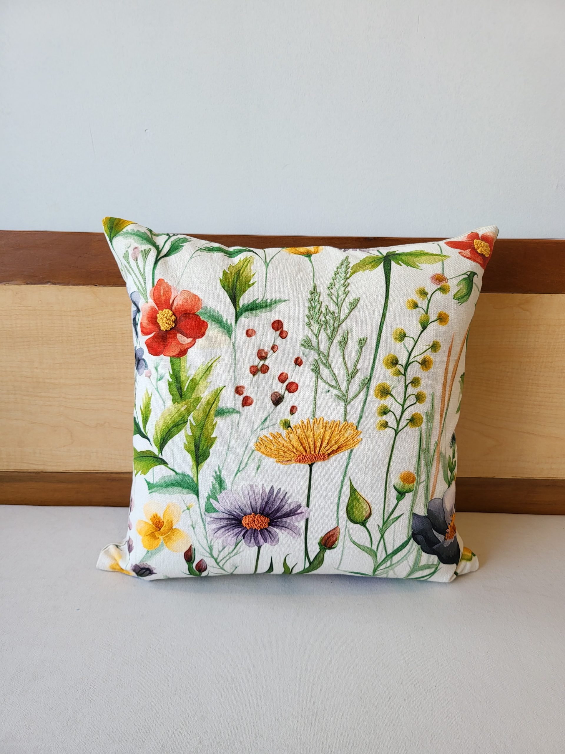 Botanical Premium Embriodery Tufted Cushion (18"x18") 1 Botanical Premium Embriodery Tufted Cushion (18"x18")