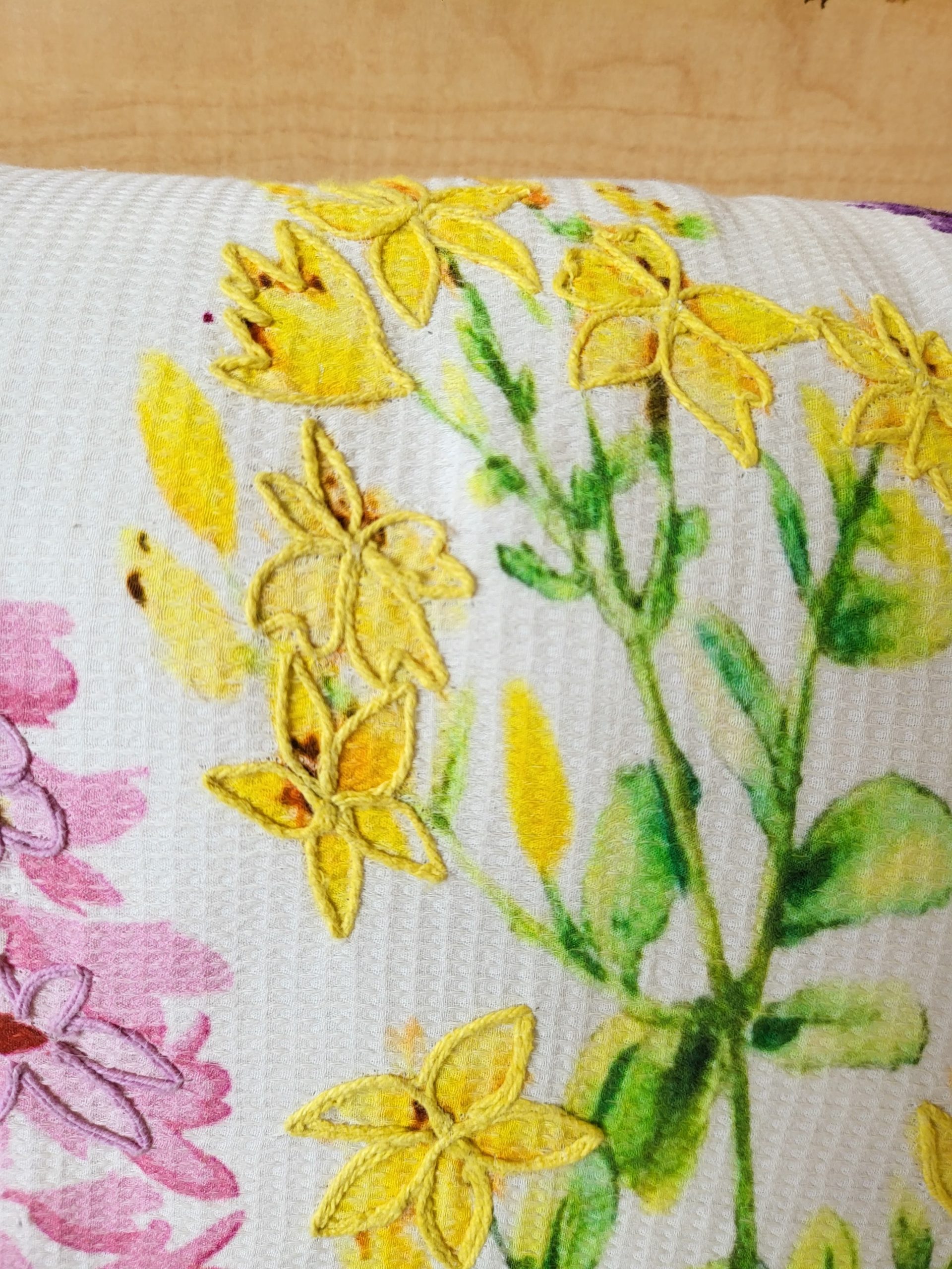 Lavendar Premium Embroidery Tufted Cushion (14"x20") 3 Lavendar Premium Embroidery Tufted Cushion (14"x20") - Image 3
