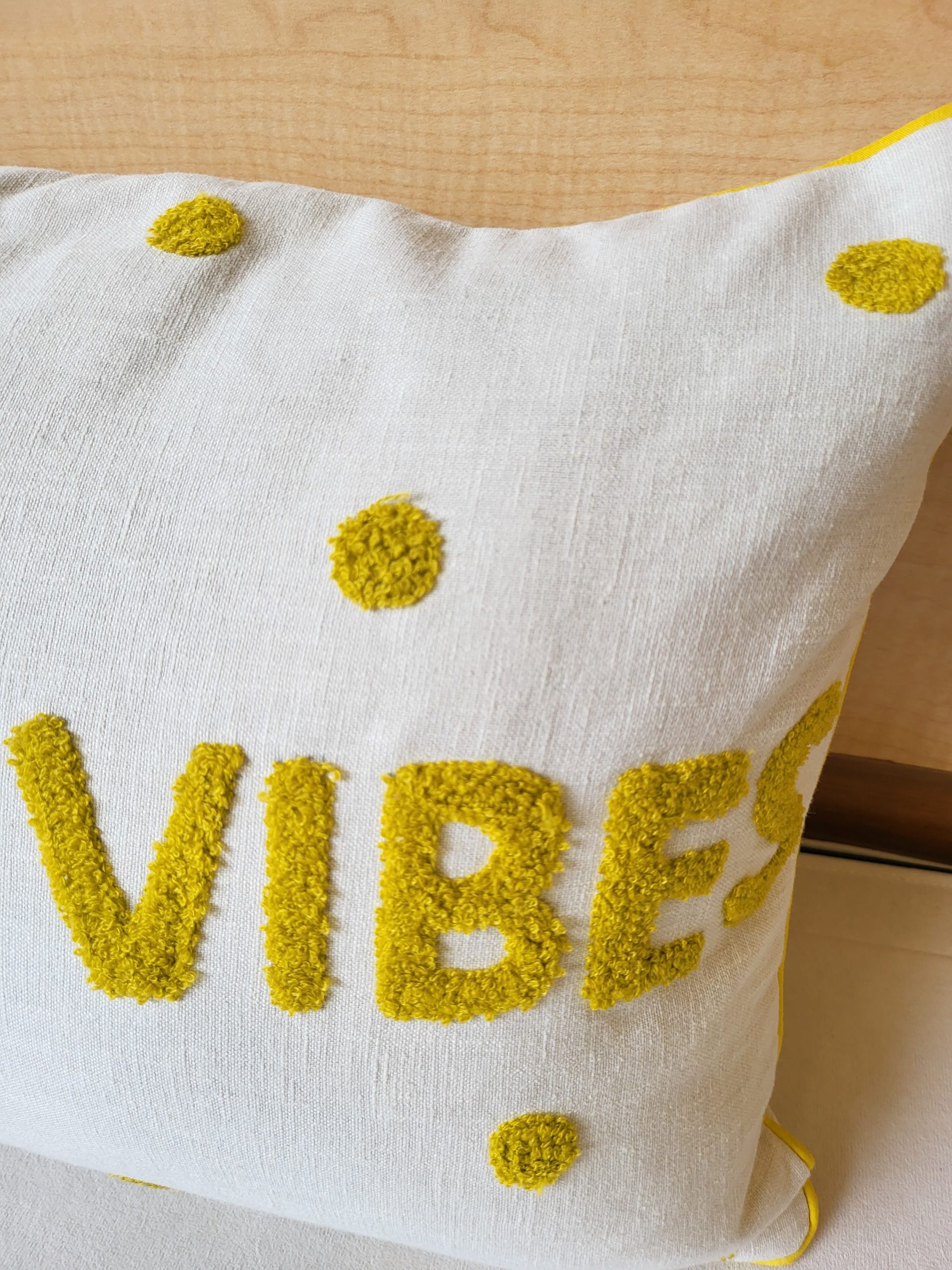 Good Vibes Premium Embroidery Tufted Cushion (14"x20") 3 Good Vibes Premium Embroidery Tufted Cushion (14"x20") - Image 3