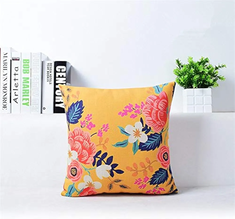 Live Simply Set Of 5 Yellow Cushion Cover (16x 16 inch ) 2 Live Simply Set Of 5 Yellow Cushion Cover (16x 16 inch ) - Image 2