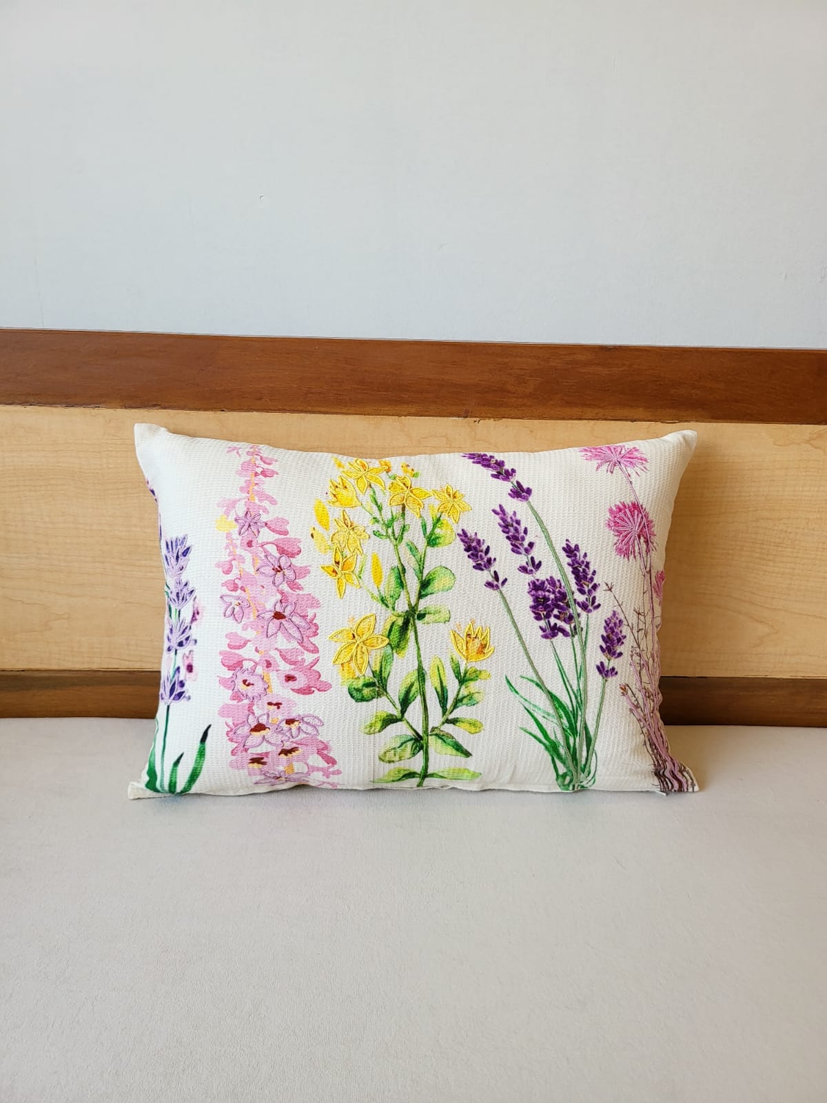 Lavendar Premium Embroidery Tufted Cushion (14"x20") 1 Lavendar Premium Embroidery Tufted Cushion (14"x20")