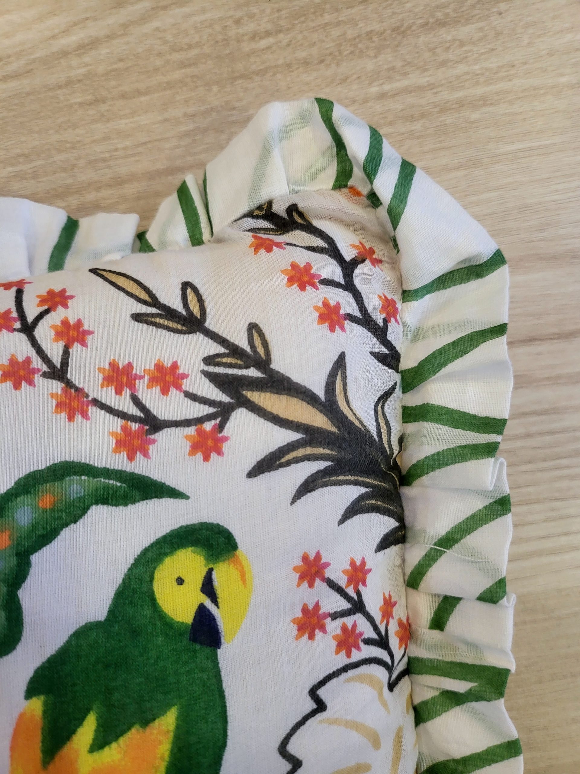 Parrot Cotton Ruffles Pillow (12x18 inch) 4 Parrot Cotton Ruffles Pillow (12x18 inch) - Image 4