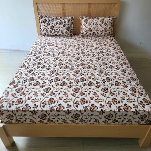 Black Rose Printed Velvet Fitted/Elastic Bedsheet