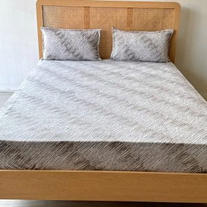 Grey Marbel Velvet Fitted/Elastic Bedsheet