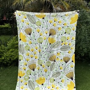 Yellow Dandelion Textured Cotton Throw Blanket