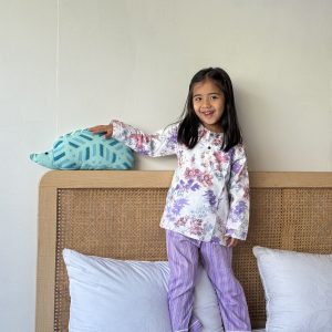 White Flower Kids Cotton Pyjama/Pajama sets