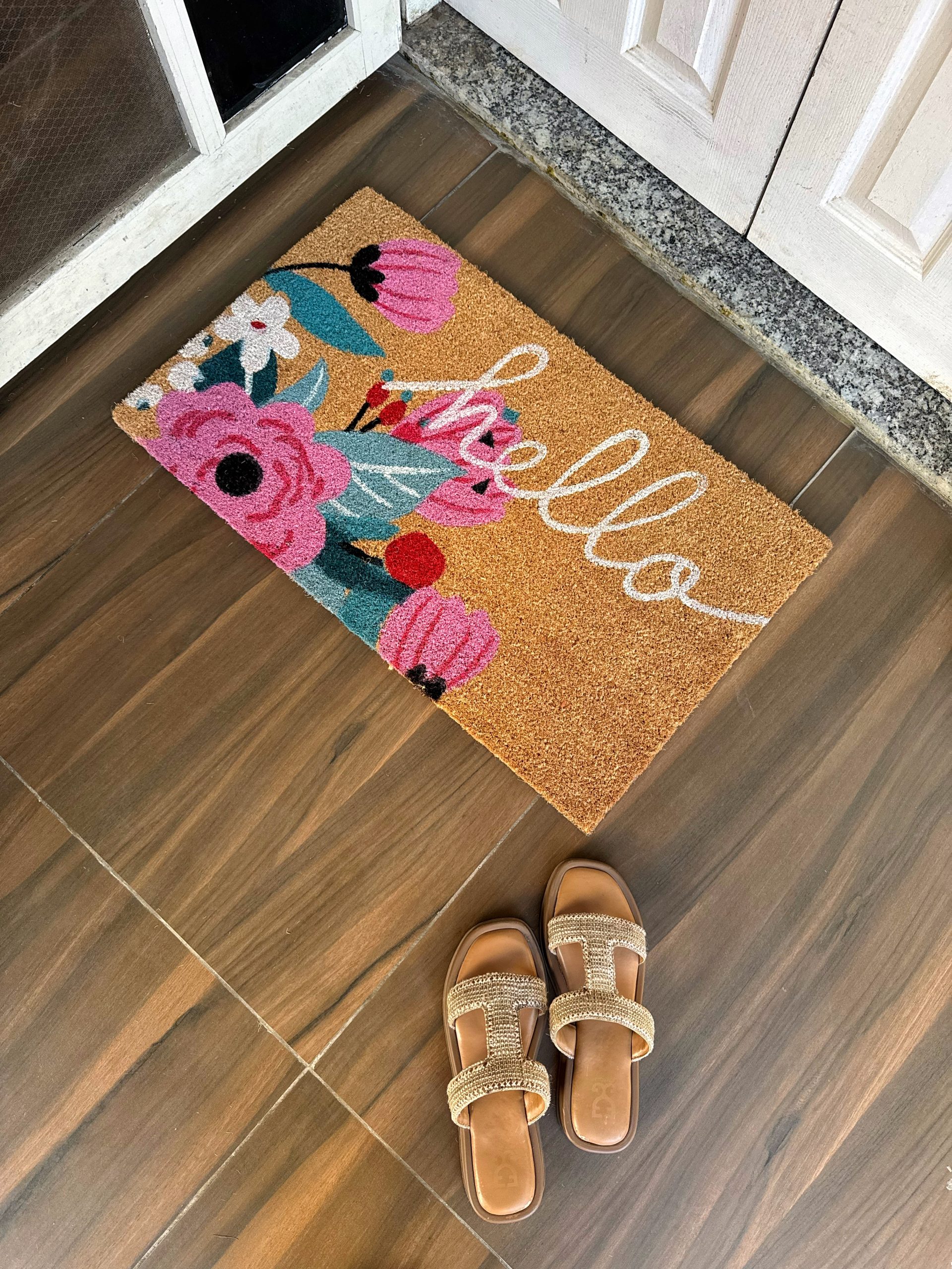Floral Hello Printed Coir(Coconut Fiber) Doormat (18 x 30 inch) 2 Floral Hello Printed Coir(Coconut Fiber) Doormat (18 x 30 inch) - Image 2