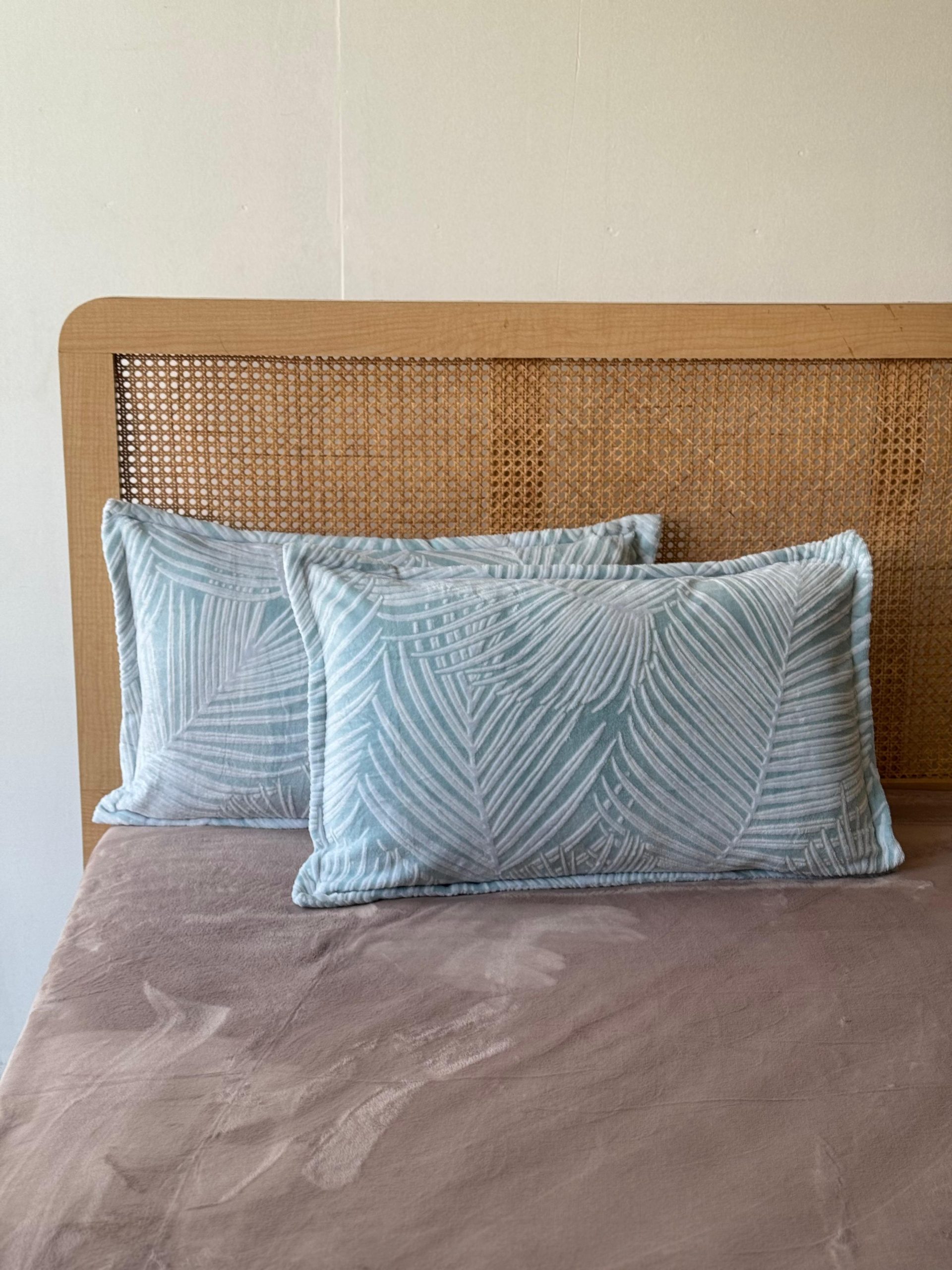 Teal Palm Velvet Pillow Case Only (18 x 28 inch) 2 Teal Palm Velvet Pillow Case Only (18 x 28 inch) - Image 2