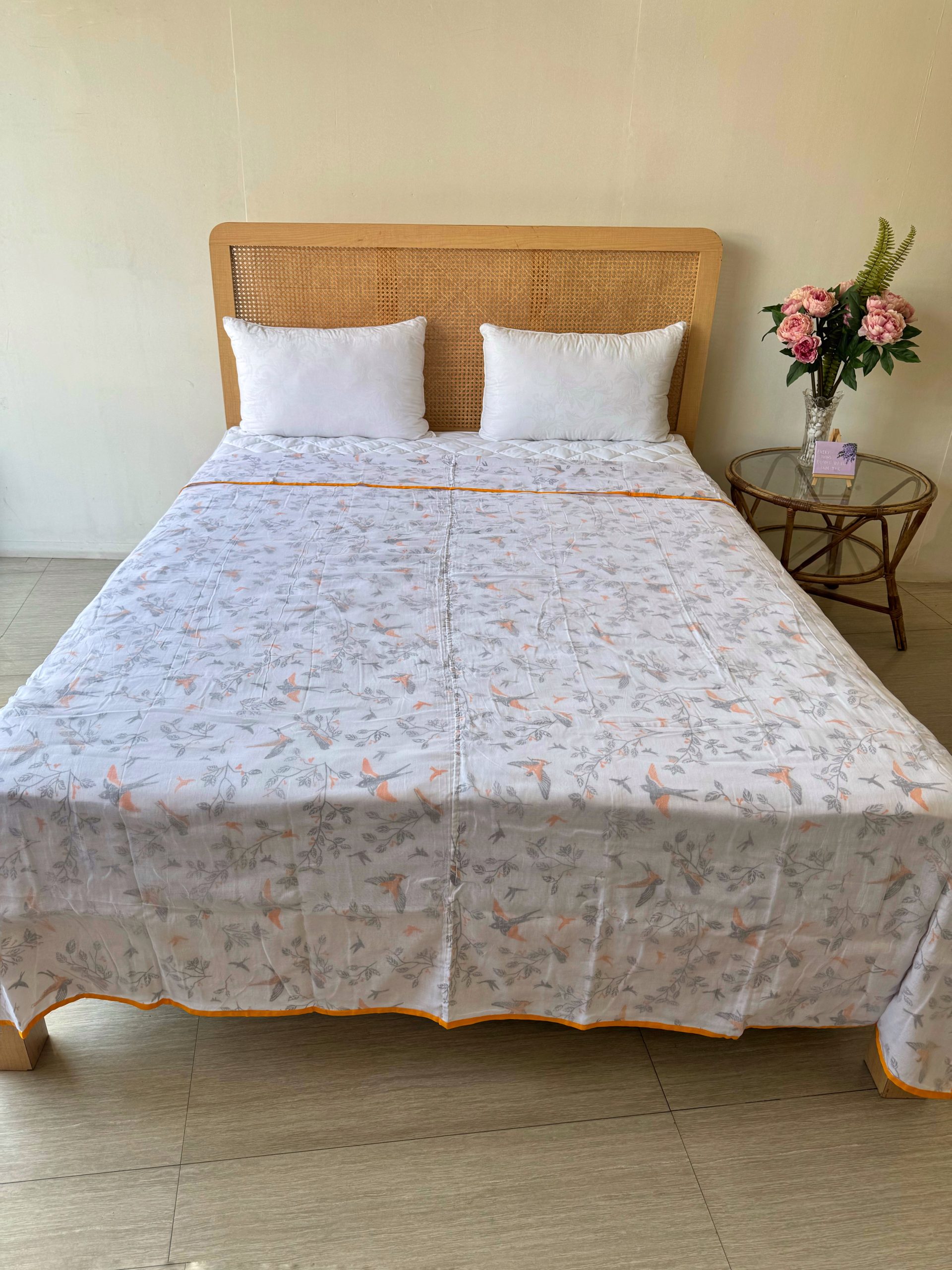 Orange Bird Three Layer XL Size Malmal Blanket With Bag 4 Orange Bird Three Layer XL Size Malmal Blanket With Bag - Image 4