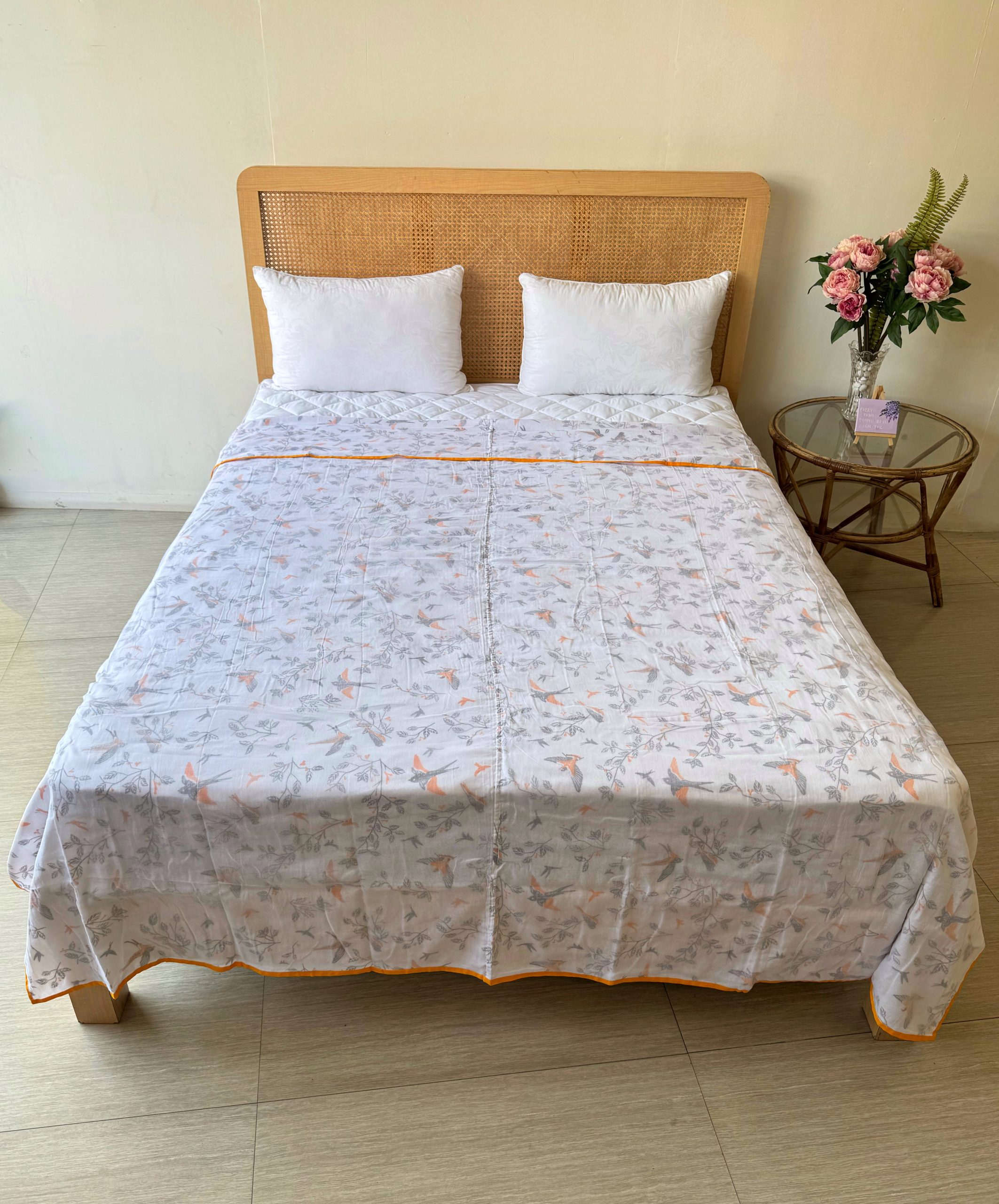 Orange Bird Three Layer XL Size Malmal Blanket With Bag 1 Orange Bird Three Layer XL Size Malmal Blanket With Bag