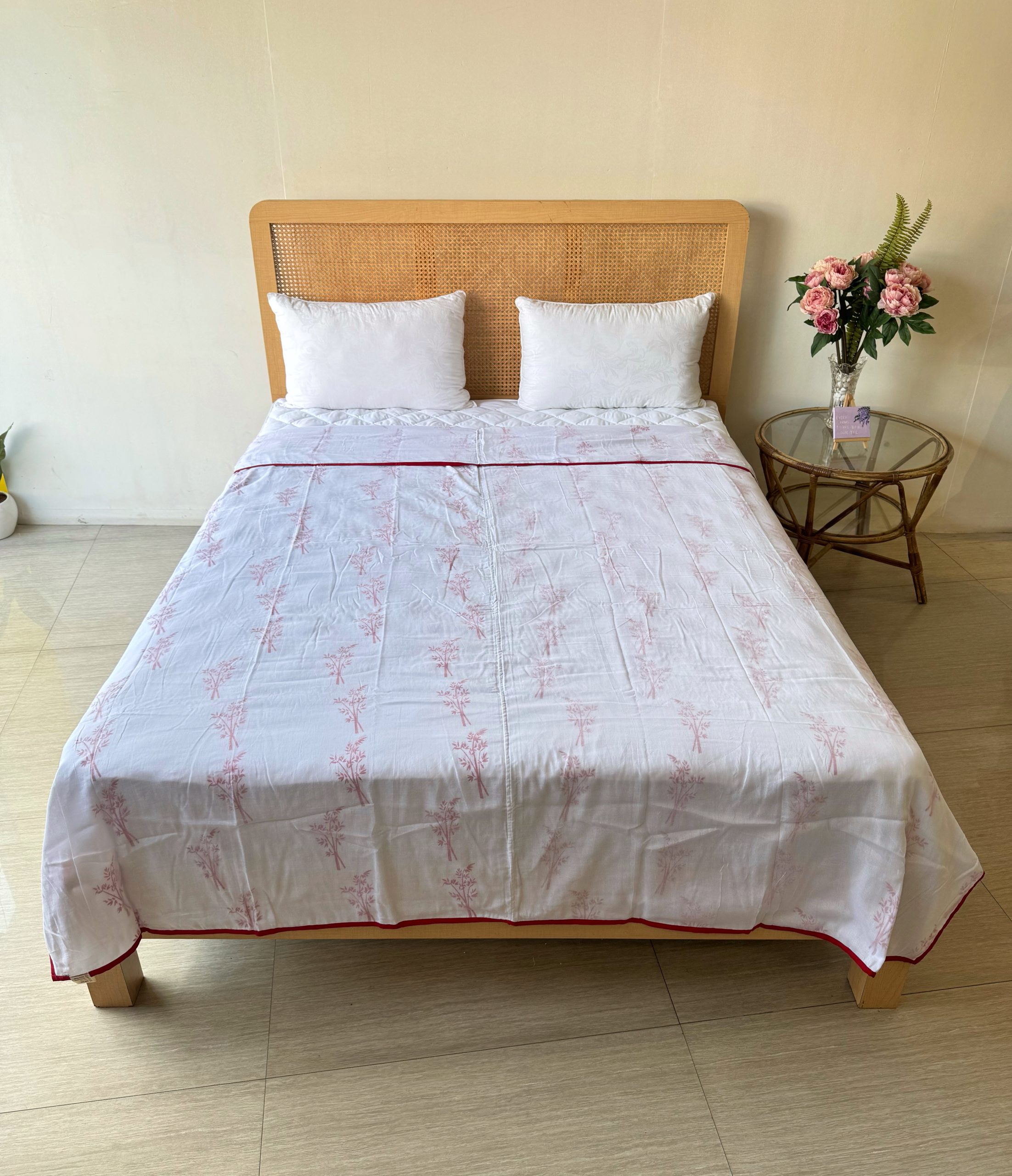 Red Bamboo Three layer XL Size Malmal Blanket With Bag 1 Red Bamboo Three layer XL Size Malmal Blanket With Bag