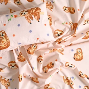 Brown Sloth Pure Cotton Kids Bedsheet