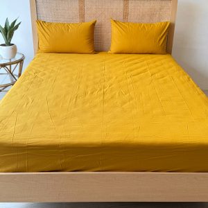 Tangerine Solid 200 TC Cotton Bedsheet