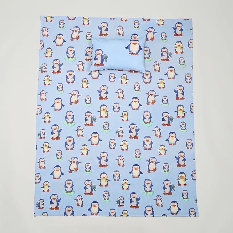 Blue Penguin Pure Cotton Kids Bedsheet 2 Blue Penguin Pure Cotton Kids Bedsheet - Image 2
