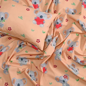 Teddy Heart Pure Cotton Kids Bedsheet