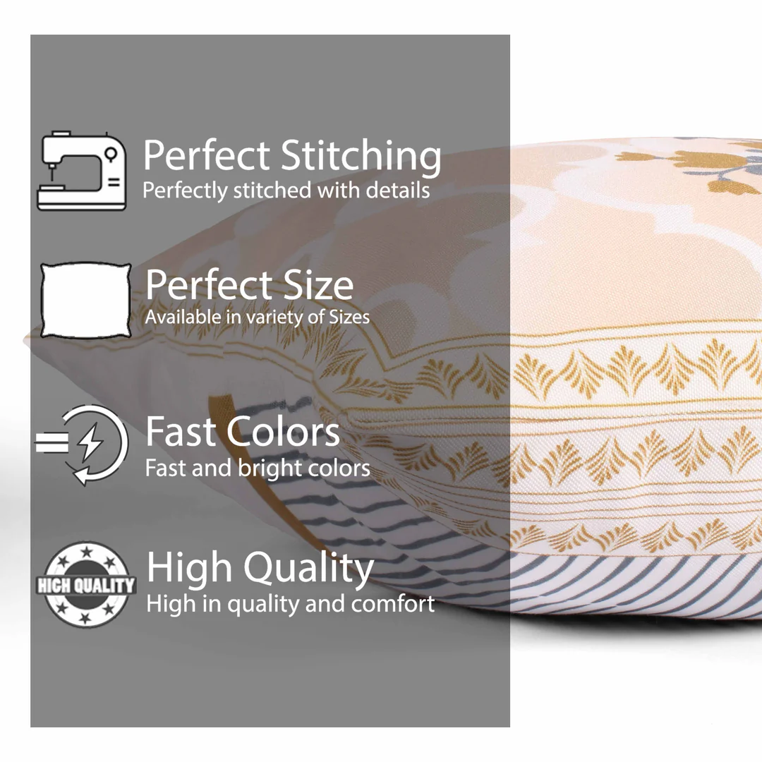 Golden Flower Set Of 5 Cushion Cover Only 2 Golden Flower Set Of 5 Cushion Cover Only - Image 2