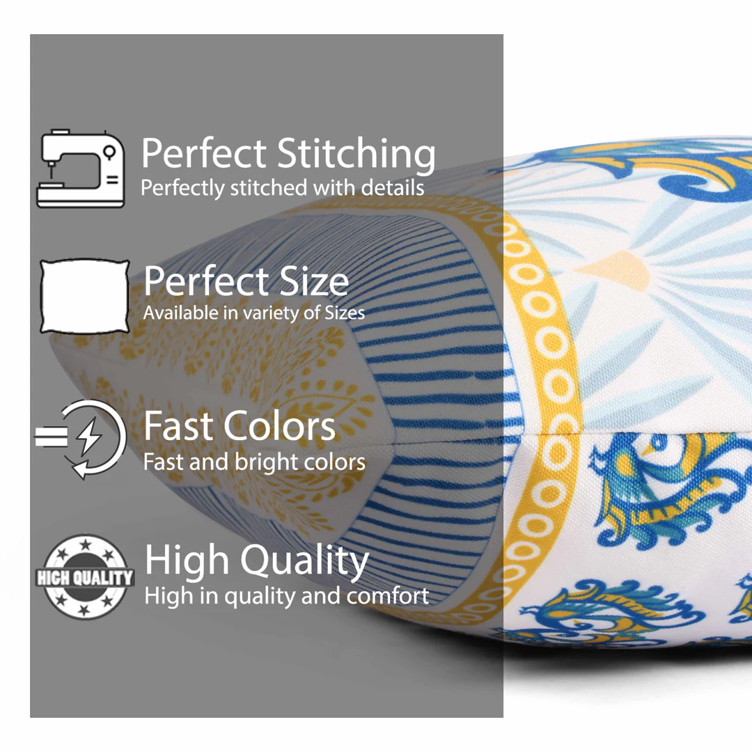Peacock Set Of 5 Cushion Cover Only 2 Peacock Set Of 5 Cushion Cover Only - Image 2