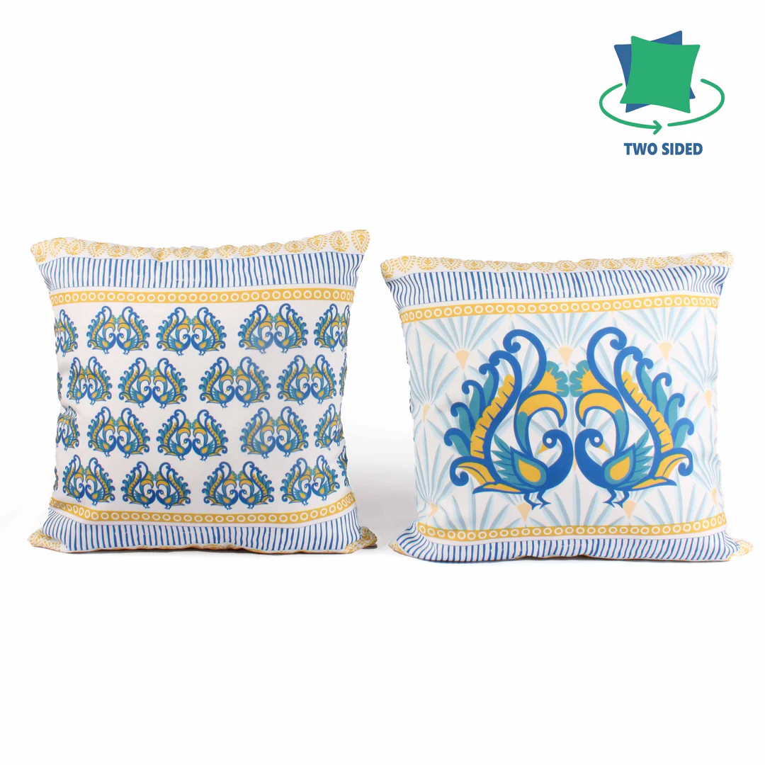 Peacock Set Of 5 Cushion Cover Only 5 Peacock Set Of 5 Cushion Cover Only - Image 5