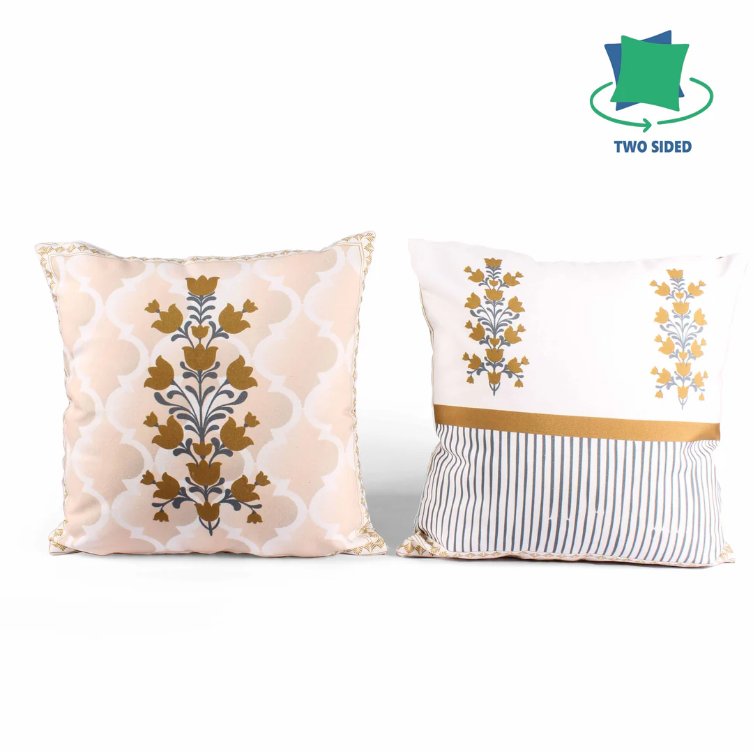 Golden Flower Set Of 5 Cushion Cover Only 4 Golden Flower Set Of 5 Cushion Cover Only - Image 4