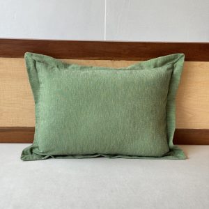 Solid Green Cotton Cushion Cover (14 x 20 inch)