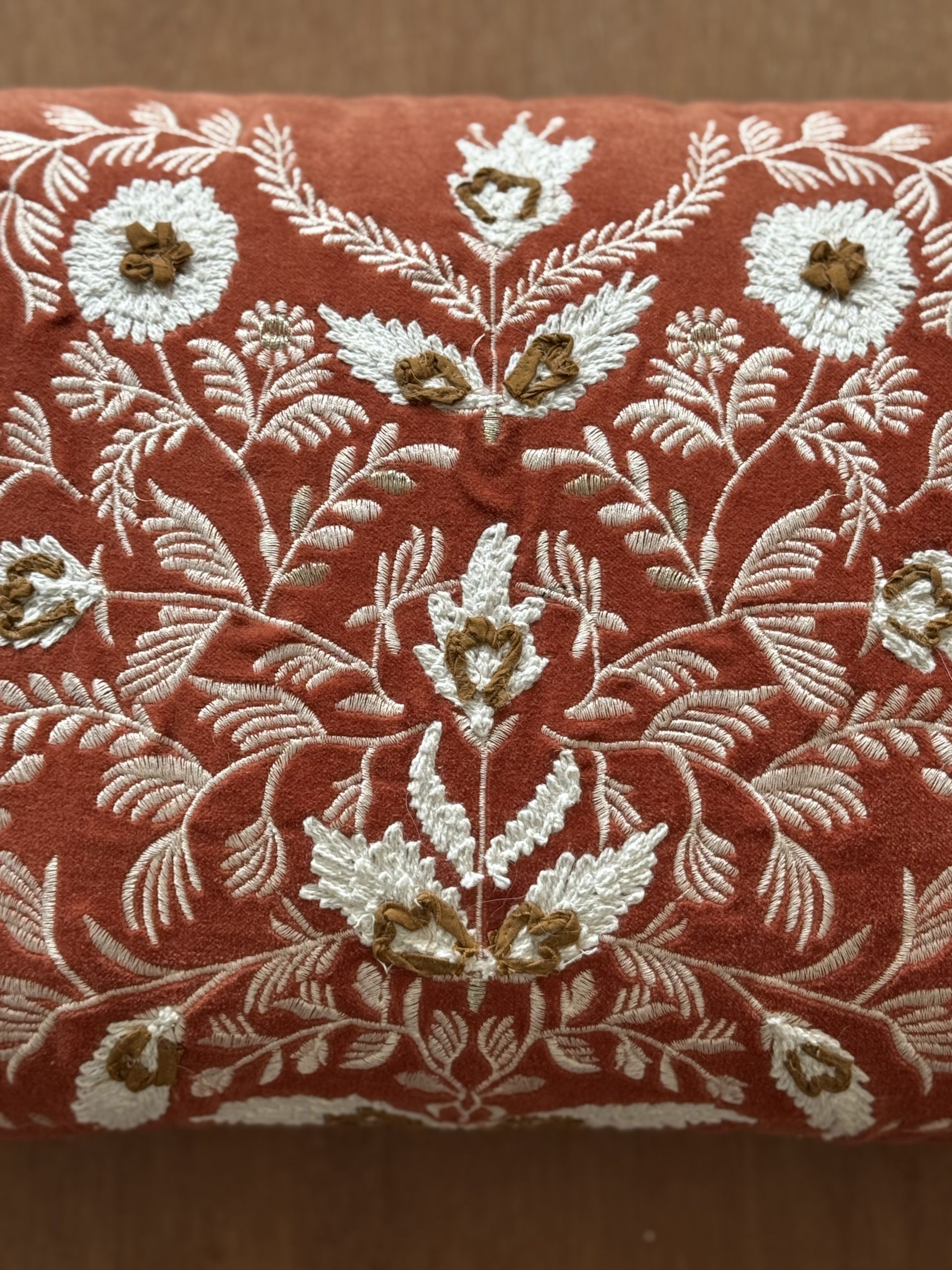 Brown Base Embroidery Cushion Cover (14 x 20 inch) 2 Brown Base Embroidery Cushion Cover (14 x 20 inch) - Image 2
