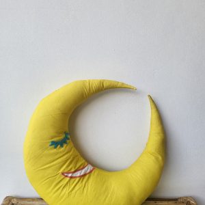 Yellow Moon Shaped Cushion