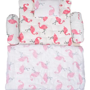 Pink Flamingo 5 Pcs Baby Bedding Set