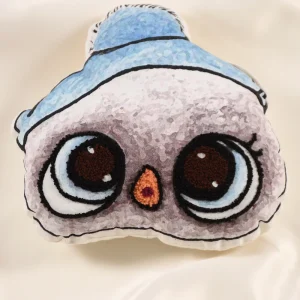 Blue Symphony Owl Shaped Cushion