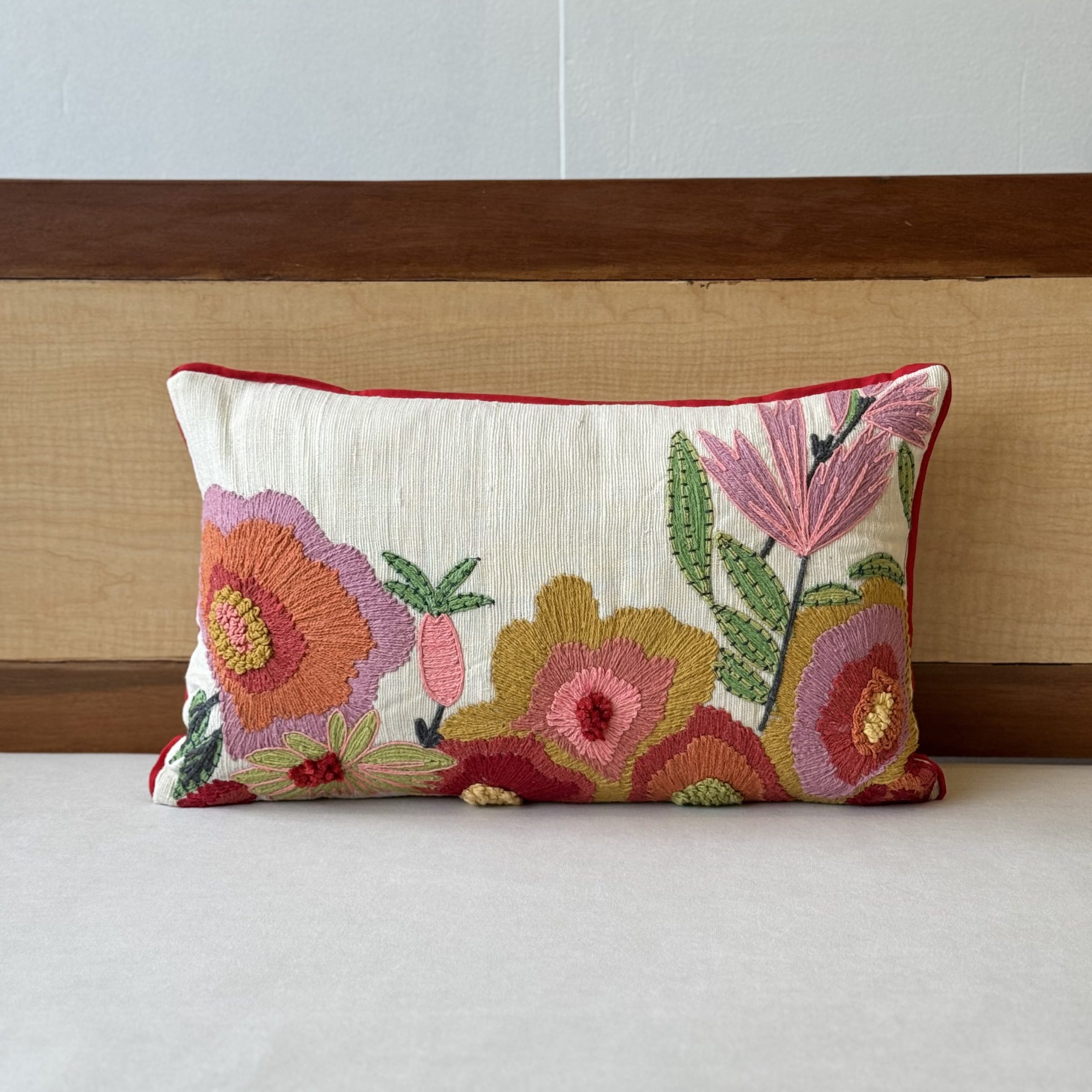 Flower Nursery Embroidery Cushion (13 x 20 inch) 1 Flower Nursery Embroidery Cushion (13 x 20 inch)