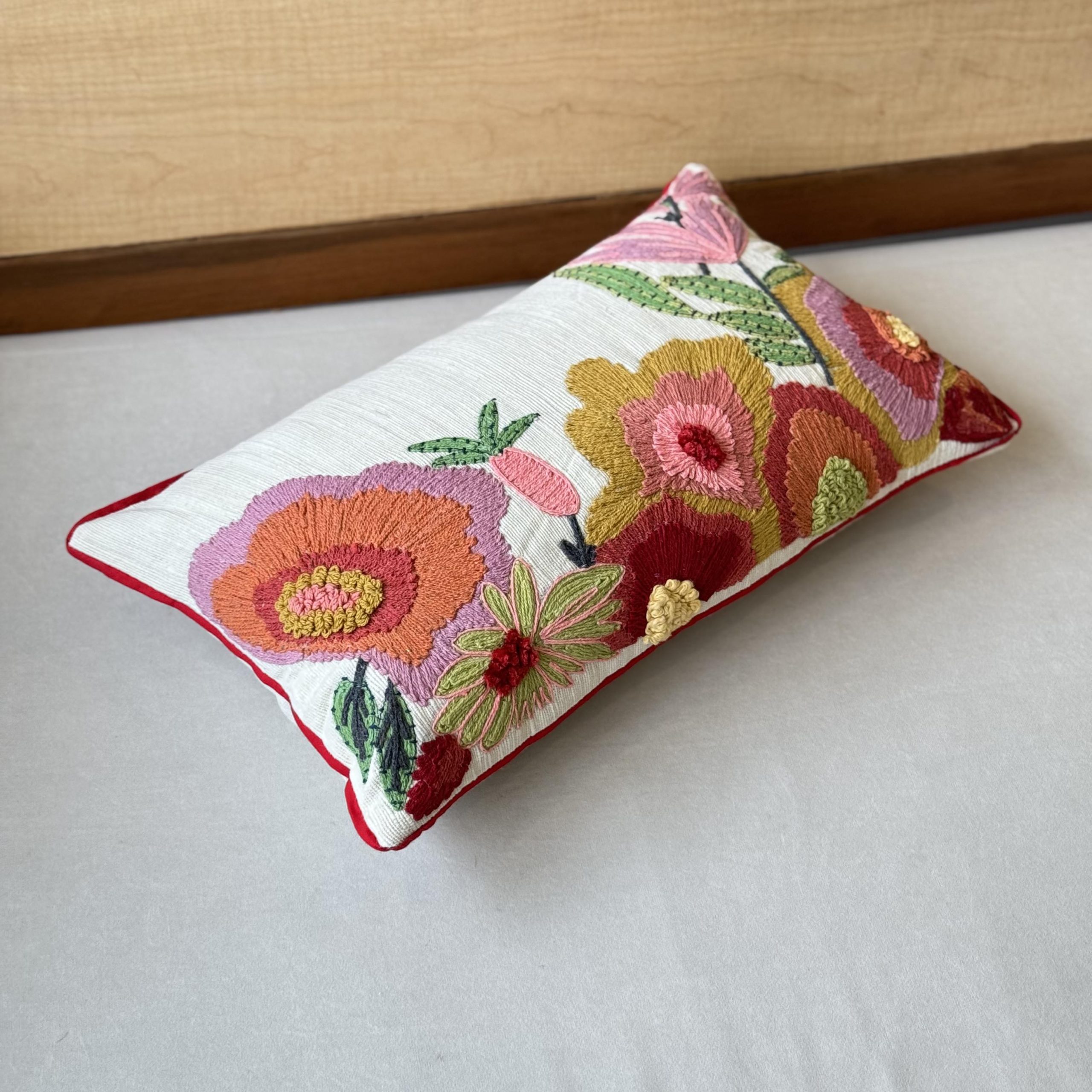 Flower Nursery Embroidery Cushion (13 x 20 inch) 3 Flower Nursery Embroidery Cushion (13 x 20 inch) - Image 3