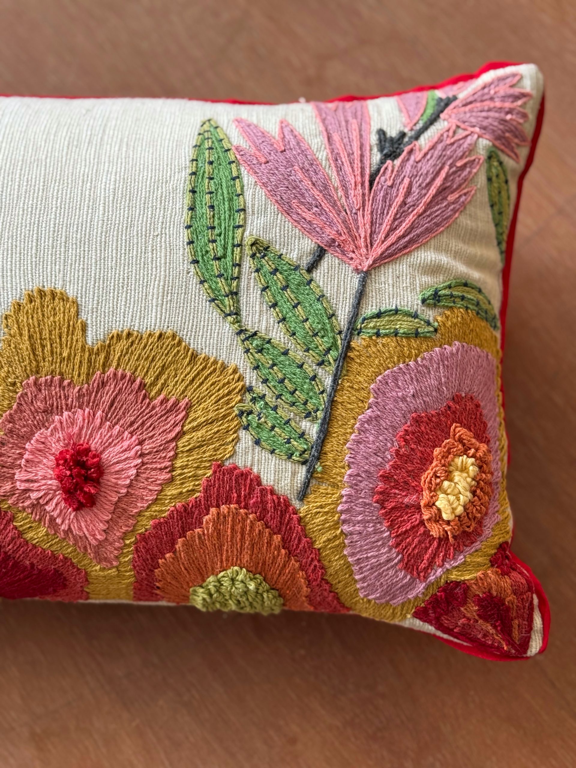 Flower Nursery Embroidery Cushion (13 x 20 inch) 5 Flower Nursery Embroidery Cushion (13 x 20 inch) - Image 5