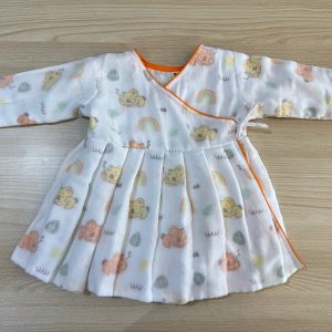 Koala Print Three Layer Malmal Baby Frock Set