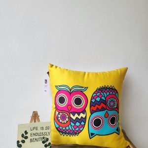 Owl Satin Cushion (16 x 16 inch)
