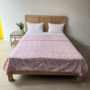 Peach Champa Three Layer XL Malmal Blanket With Bag