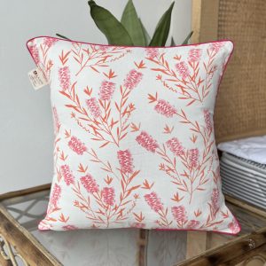 Pink Comb Piping Cotton Cushion (16 x 16 inch)