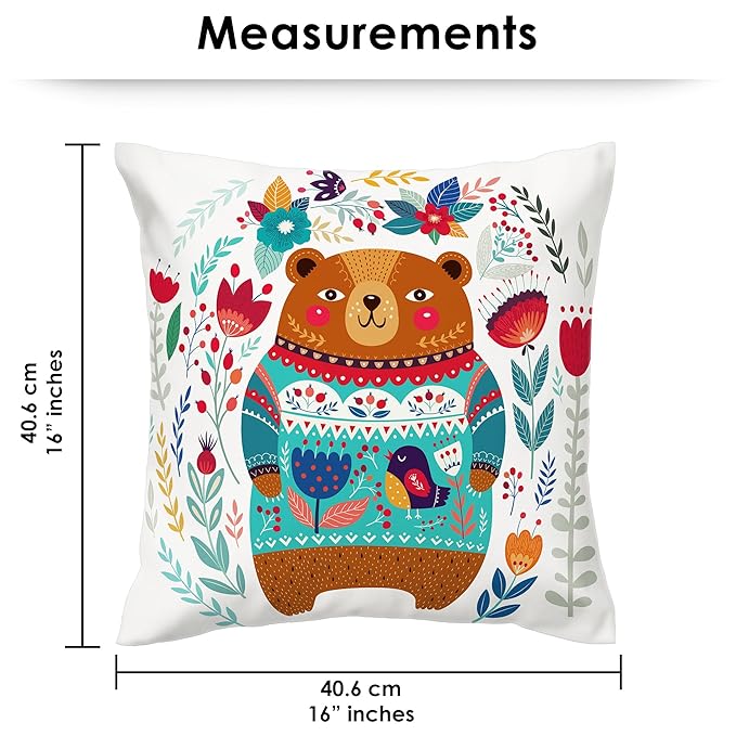 Teddy Bear Set Of 5 Cushion Cover Only (16 x 16 inch) 3 Teddy Bear Set Of 5 Cushion Cover Only (16 x 16 inch) - Image 3