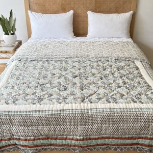 Yellow Flower Cotton Filled Quilt