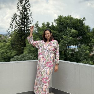 Holy Flower Cotton Wrap Gown