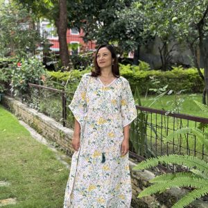 Flower Garden Cotton Simple Kaftan