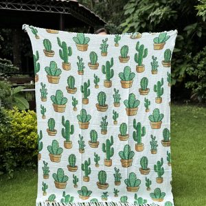 Cactus Textured Cotton Throw Blanket