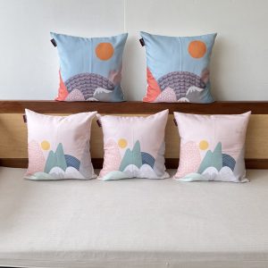 Umi Boho Abstract Set Of 5 Cushion Cover Only (16 x 16 inch)