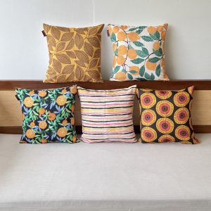 Lemon Print Set Of 5 Cushion Cover Only (16 x 16 inch)