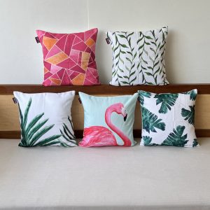 Flaming Set Of 5 Cushion Cover Only (16 x 16 inch)
