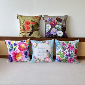 Flower Garden Set Of 5 Cushion Cover Only (16 x 16 inch)