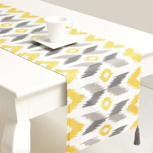 Jalsa 100% Cotton Yellow 4/6 Seater Table Runner