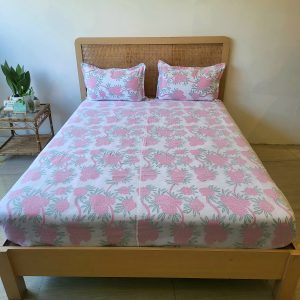 Pink Laliguras Two Layer Malmal Bedsheet