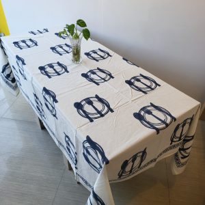 Spoon And Plate Design Cotton Table/Bed Cover