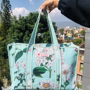 Light Blue Suitcase Quilted Bag XXXL